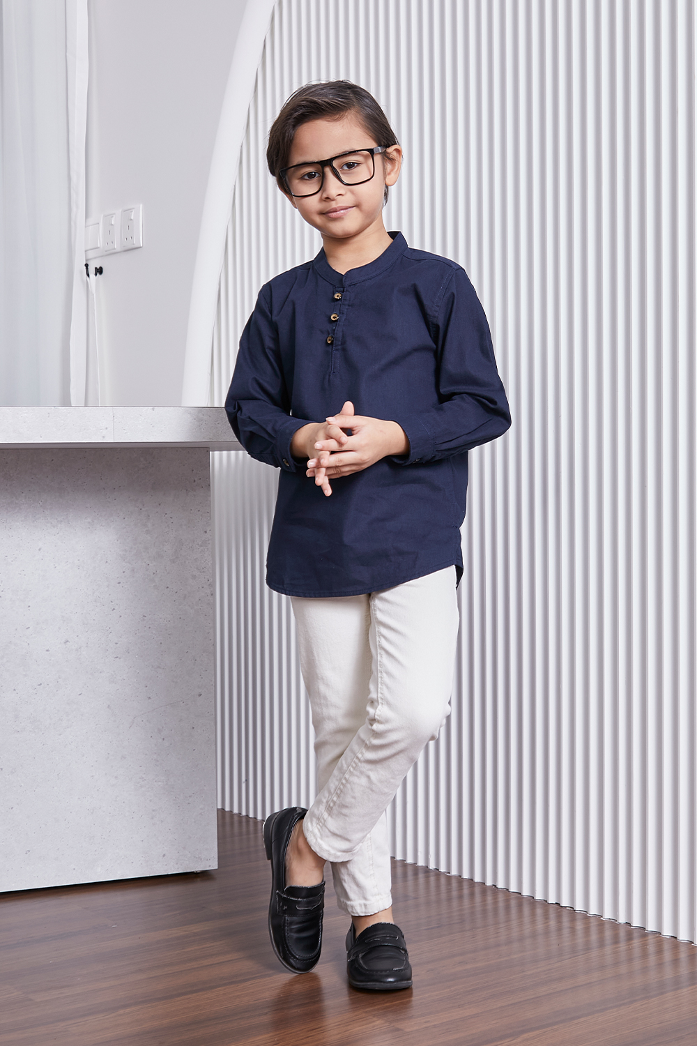 Kurta Fahd Kids - Navy Blue